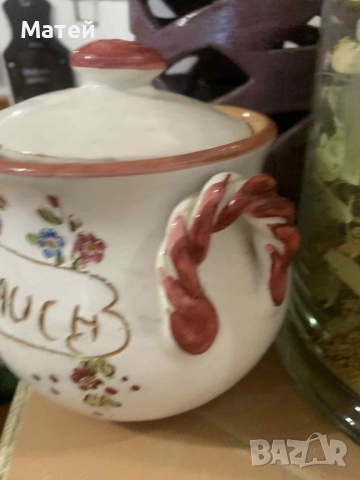 Керамичен съд за съхранение на чесън* Без забележки , снимка 2 - Кутии за съхранение - 52033382