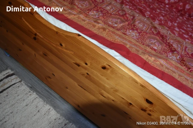 продавам легло, дърво масив.Комплект с скари и матрак., снимка 7 - Спални и легла - 51232134