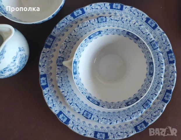 Троен сет - Красивата "Сhina blau" от Oskar Schaller 1909 - 1917, снимка 7 - Чаши - 48150514