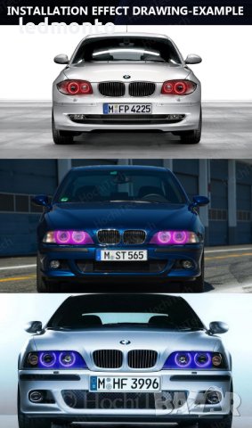 BMW E36, E38, E39 и E46  ангелски очи 5050 RGB Halo Rings - Стилен и Модерен Апгрейд, снимка 3 - Части - 43171158
