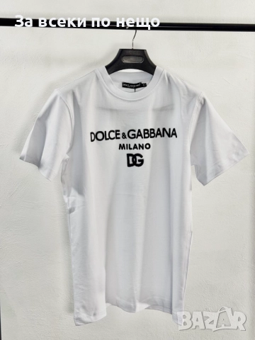 Dolce&Gabbana Мъжка Бяла Тениска С Бродирано Лого👕Мъжка Блуза С Къс Ръкав Код V.B.32