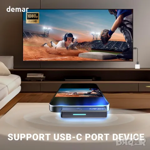 MINIX C1 Plus безжичен HDMI предавател и приемник, преносим HDMI безжичен удължител 2.4G/5GHz, 50 м, снимка 2 - Друга електроника - 48838795