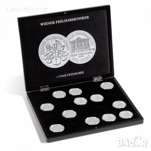 луксозна дървена кутия VOLTERRA за 20 броя монети Виенска Филхармония