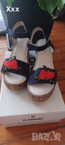 Сандали Karino естествен велур, снимка 3 - Дамски боти - 44858084