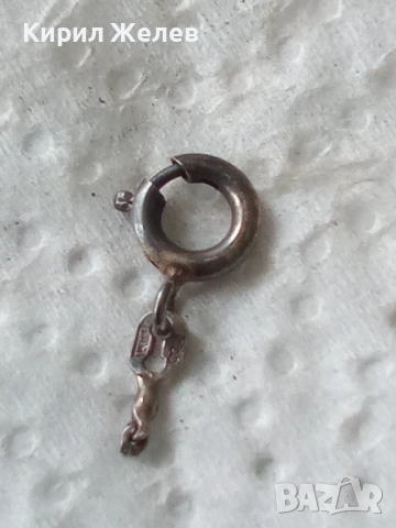 Сребърна карабинка закопчалка 52144, снимка 3 - Колиета, медальони, синджири - 52339645