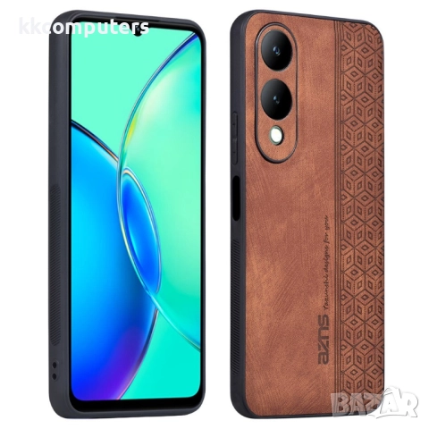 AZNS Кожен калъф за vivo Y17s 4G / Y28 5G / Y33t- 3D Релефна Кожа, TPU холдер, Вкл. Протектор, 5 Цвя, снимка 5 - Калъфи, кейсове - 52561313