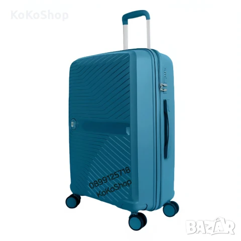 Куфар на колелца-42.5x24x66 см./ син куфар на колелца, снимка 2 - Куфари - 50644564