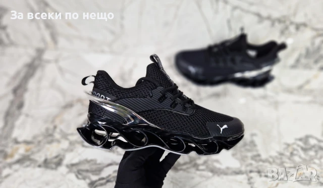 Puma Мъжки Черни Маратонки Със Сребрист Акцент🔝Мъжки Спортни Обувки Пума Код P760, снимка 4 - Маратонки - 50685977
