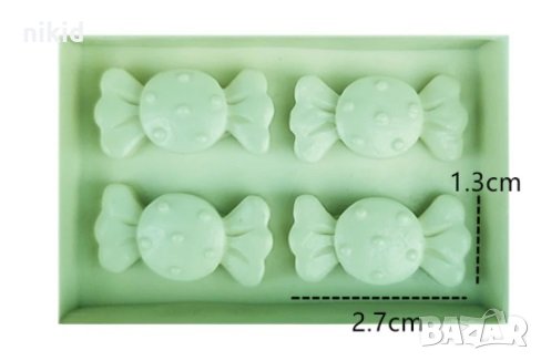 4 бонбона бонбони бонбон силиконов молд форма декорация и украса торта фондан шоколад гипс смола, снимка 2 - Форми - 33532224