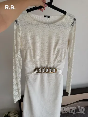 Бяла дантелена рокля, S размер, снимка 1