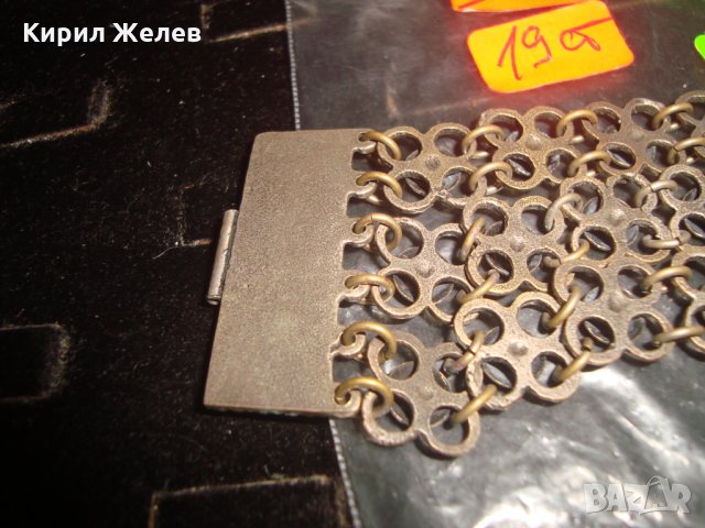 19 ВЕК ПОСРЕБРЕНА БРОНЗОВА ЕТНО ГРИВНА ВЪЗРОЖДЕНСКА ПЛЕТКА МАЙСТОРСКА РАБОТА НАКИТ за НОСИЯ 12373, снимка 11 - Антикварни и старинни предмети - 33216026