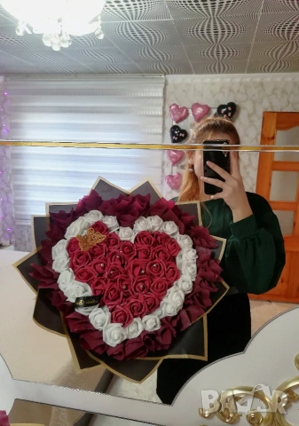 вечен букет от 50 рози , снимка 2 - Други - 53132432