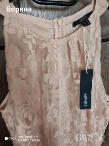 Esprit нова с етикет дълга розова рокля дантела, снимка 8 - Рокли - 49076048