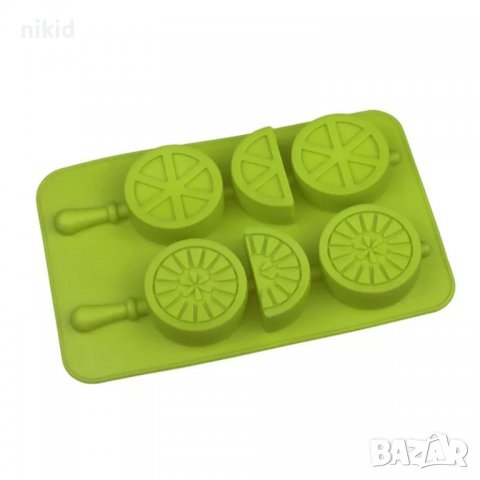 Резени резен плод лимон портокал на шиш ледена близалка силиконов молд форма шоколад гипс лед и др, снимка 9 - Форми - 24593006
