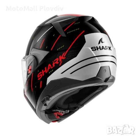 Каска Shark Oxo Rydger Black Silver Red, снимка 2 - Аксесоари и консумативи - 50582309