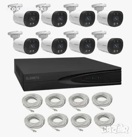 Система за видеонаблюдение 4K Ultra HD с 8 камери и 8-канален NVR с PoE и двупосочно аудио, снимка 8 - Комплекти за видеонаблюдение - 48866983