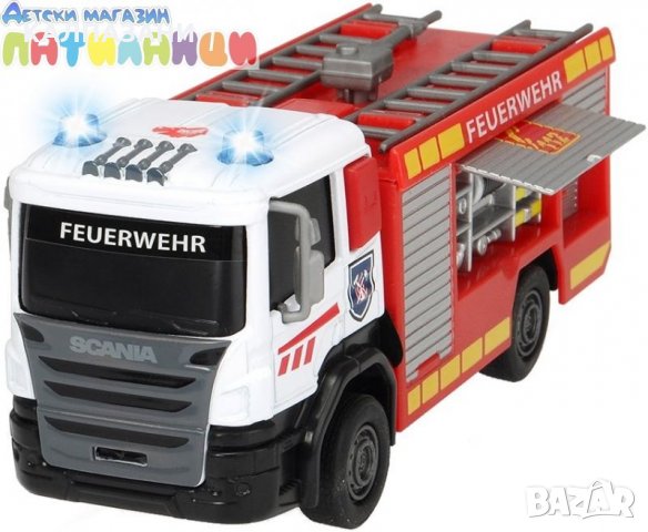 Пожарен камион със светлинни и звукови ефекти DICKIE 203712016038, снимка 2 - Коли, камиони, мотори, писти - 35018154