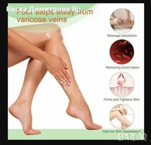 Лечебен крем с 6 билки за разширени вени и проблеми с краката HZS02, снимка 7 - Козметика за тяло - 47729574