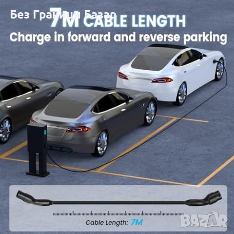 Нов Бърз Заряден Кабел за кола Type 2 - 7.2KW, 7M, Еко Съвместим за Електромобили, снимка 7 - Аксесоари и консумативи - 43557536