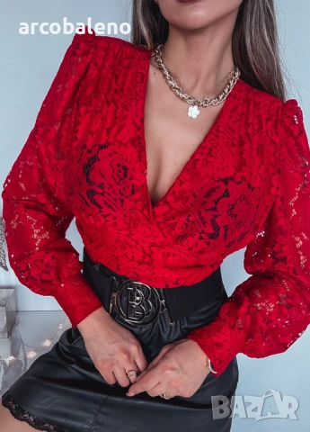 Дамско дантелено боди, 2цвята , снимка 5 - Блузи с дълъг ръкав и пуловери - 52870364