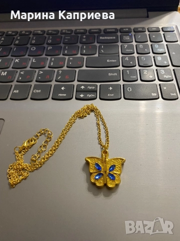 Колие отваряща се пеперуда. В наличност два цвята /К-84/, снимка 3 - Колиета, медальони, синджири - 51515658