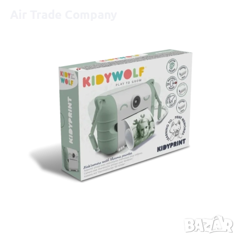 Фотоапарат за моментни снимки Kidywolf, 20 Mpx, зелен, снимка 6 - Фотоапарати - 52826939