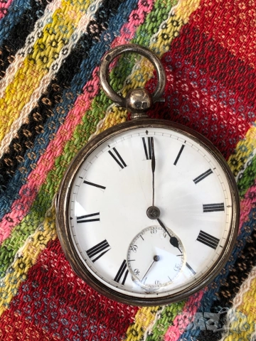 Сребърен джобен часовник, снимка 6 - Джобни - 52533636