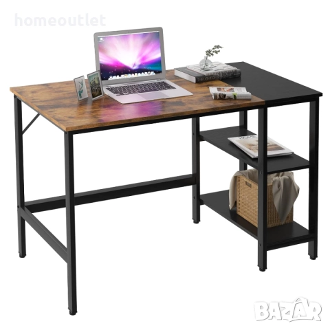 ПРОМОЦИЯ Бюро с рафтове за съхранение - 120 см, метална конструкция и ПДЧ плот CXYM-PB001B-120