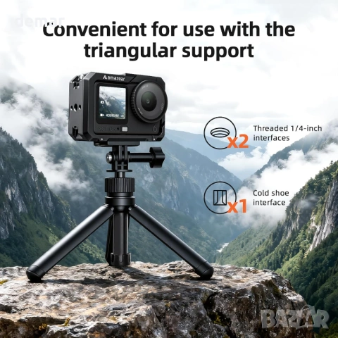 Метален защитен калъф AMAZEAR, аксесоари за DJI Osmo Action 6, черен, снимка 5 - Чанти, стативи, аксесоари - 53401616