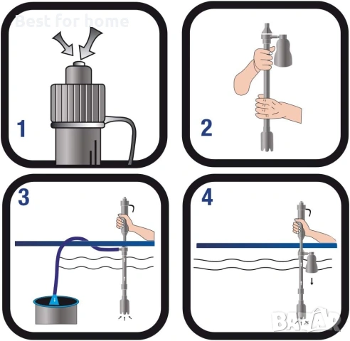Amtra Handy Електрическа сифон-прахосмукачка за аквариум – 2-в-1 за почистване и смяна на вода, снимка 3 - Аквариуми - 53249888
