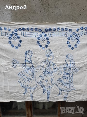 Старинен бродиран ковьор,покривка за стена #101, снимка 3 - Антикварни и старинни предмети - 38463514