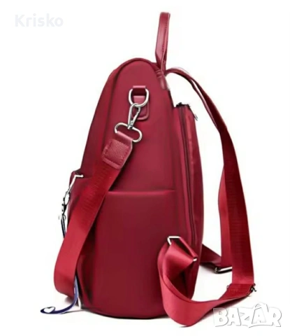 Модерна червена раница с компактен размер – 32×13×33 см, снимка 3 - Раници - 53033240