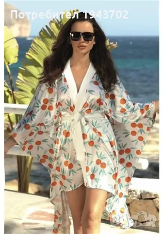 Сатенен халат в бял цвят PP 019