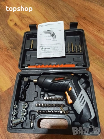 Нова Електрическа отвертка Goldsea 4.2V Безжична отвертка 3.5Nm 1500mAh Зареждане тип C 10 броя..., снимка 9 - Винтоверти - 51629122