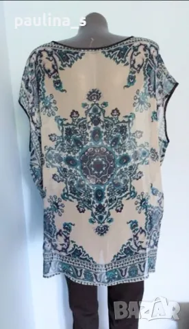 Два броя / Прозрачна плажна туника с декорации "Junona" Bg / голям размер , снимка 14 - Туники - 44894306