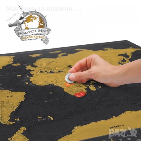 Скреч карта на света Travel Life, Delux - ЧЕРЕН ТУБИС