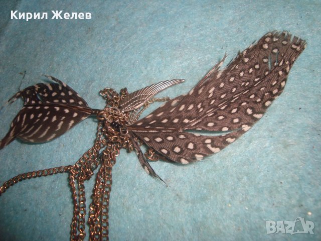 ПОСРЕБРЕН КРАСИВ АРТ МОДЕН МЕДАЛЬОН с ПЕРЦА 20803, снимка 3 - Колиета, медальони, синджири - 35271964