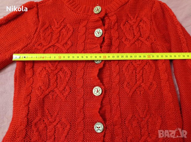 Детска червена плетена жилетка Lc Waikiki 7-8 г, снимка 10 - Детски пуловери и жилетки - 39567783