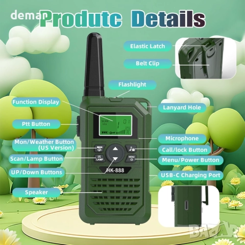 Детски уоки-токита, комплект от 3 броя, 8 канала с VOX функция, 3-12 г, снимка 5 - Образователни игри - 52720551