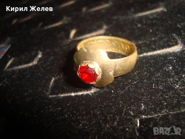 КРАЛСТВО ЮГОСЛАВИЯ СТАРИНЕН БРОНЗОВ ПРЪСТЕН с ГРАНАТ от СРЪБСКИ ДИНАР с НАДПИС ОТВЪТРЕ 22210, снимка 3 - Антикварни и старинни предмети - 33153920