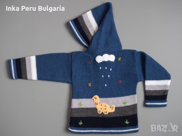 Синя перуанска детска жилетка, размери от 0 до 7 години, снимка 2 - Детски пуловери и жилетки - 35531238