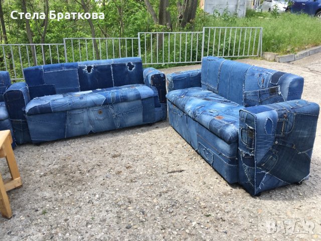 Дънкови дивани , снимка 7 - Дивани и мека мебел - 32757648