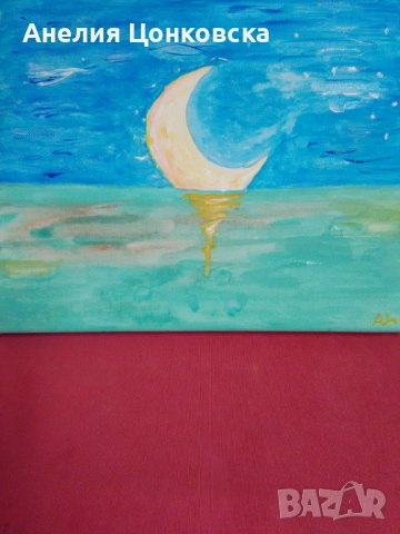 "Лунна пътека" акрил върху платно, снимка 4 - Картини - 40833472