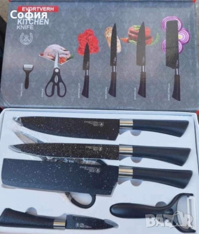 Комплект ножове 6 незаменими кухненски помощници, снимка 7 - Прибори за хранене, готвене и сервиране - 44898103