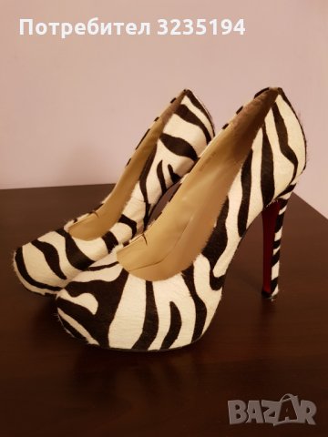 Зеброви обувки, снимка 3 - Дамски обувки на ток - 34848801