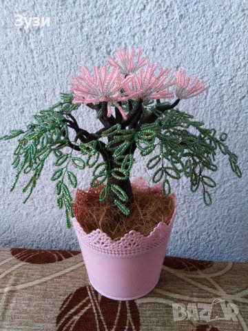 Дръвчета от мъниста, снимка 4 - Изкуствени цветя - 39405422