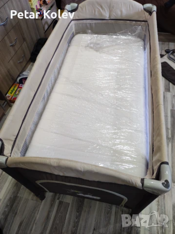 MONI Сгъваема детска кошара на 2 нива с матрак, снимка 4 - Кошарки - 51423636