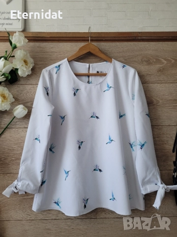 Елегантна блуза с колибри 