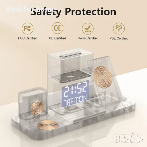 ATEVENSEE Безжична зарядна станция  6 в 1 за  iPhone 15/14/13/12/11 и др., снимка 7 - Друга електроника - 50300611