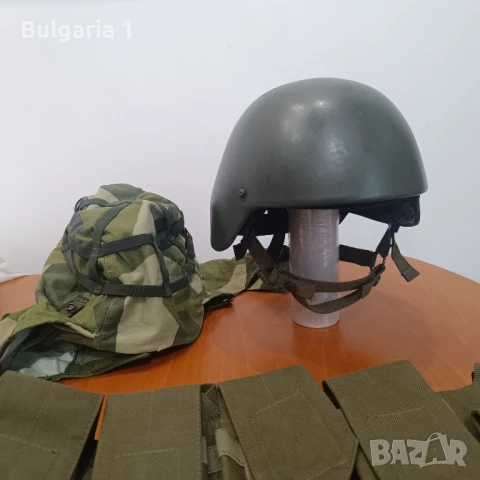 шведска каска от 1990г с падащ чохъл и тактическа сбруя , снимка 4 - Екипировка - 50831449